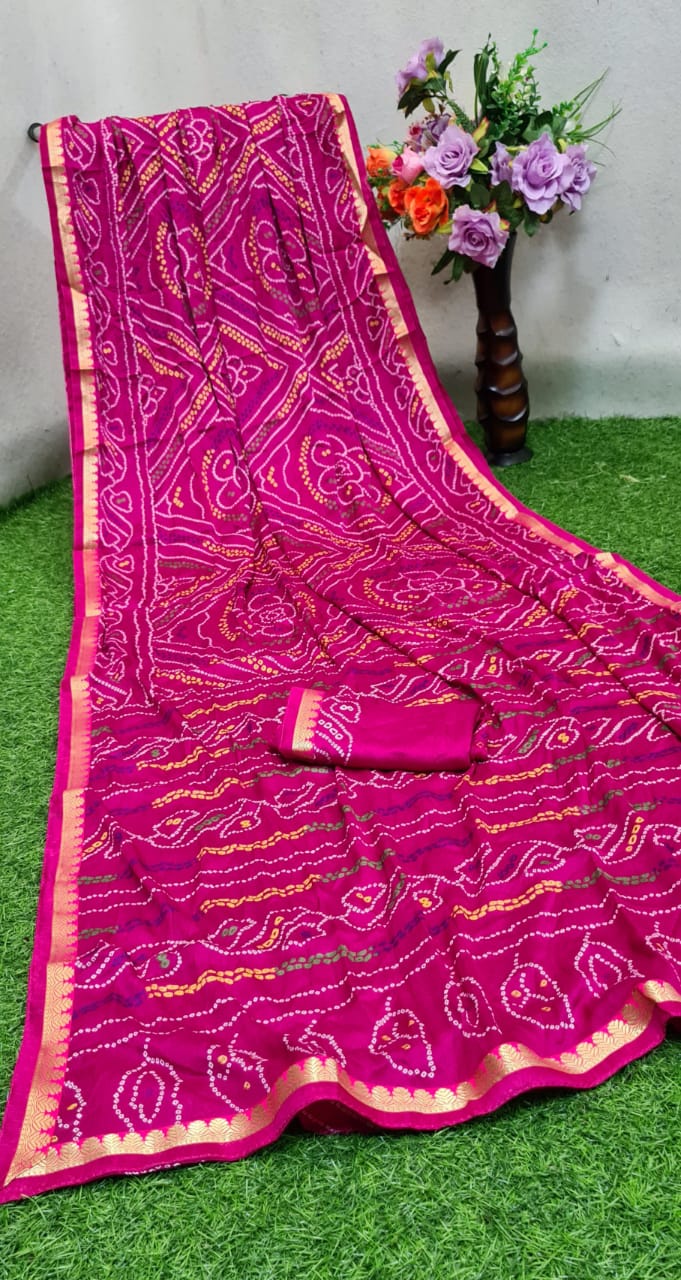 Mahek 24 Latest Designer Regular Wear Heavy Bandhani Printed Chiffon Saree Collection